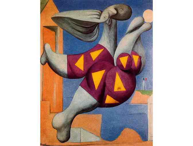 $0! FREE LEATHER BAND WATCH W/ART BID: 'Bather With Beach Ball' by Pablo PICASSO