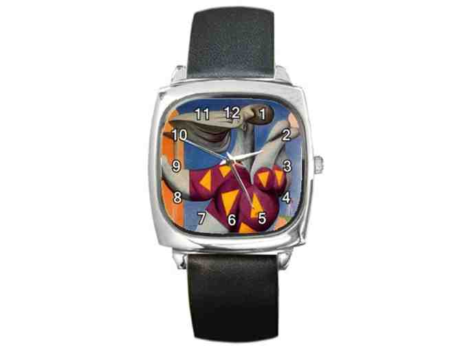 $0! FREE LEATHER BAND WATCH W/ART BID: 'Bather With Beach Ball' by Pablo PICASSO