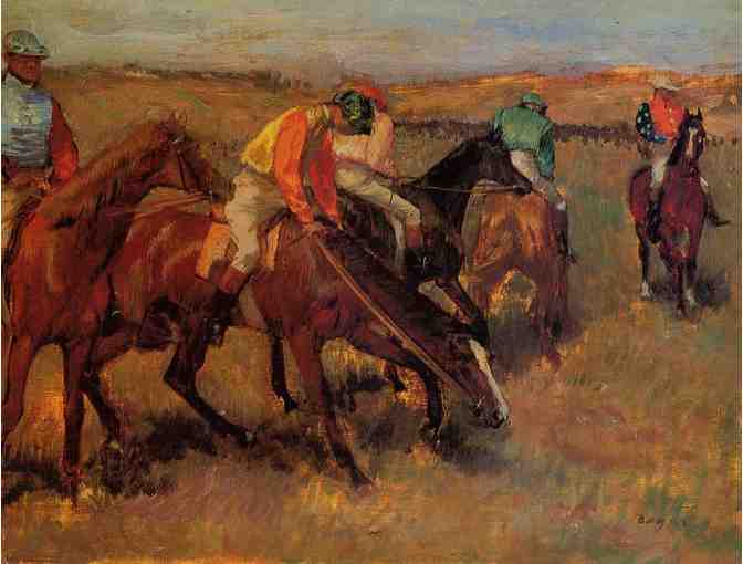 $0! FREE LEATHER BAND WATCH W/ART BID: 'Before The Race' by Edgar DEGAS