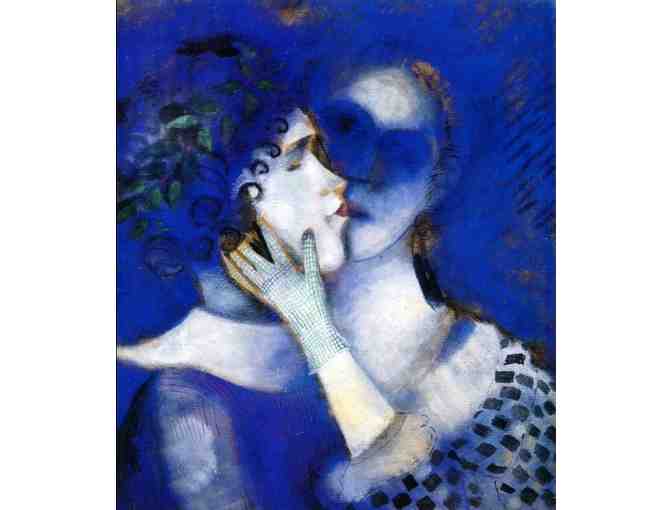 $0! FREE LEATHER BAND WATCH W/ART BID: 'Blue Lovers' by Marc CHAGALL
