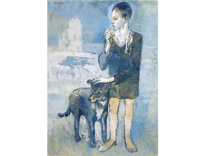 $0! FREE LEATHER BAND WATCH W/ART BID: 'Boy With A Dog' by Pablo PICASSO
