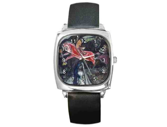 $0! FREE LEATHER WATCH W/ART BID:  'A Red Horse' by Marc CHAGALL