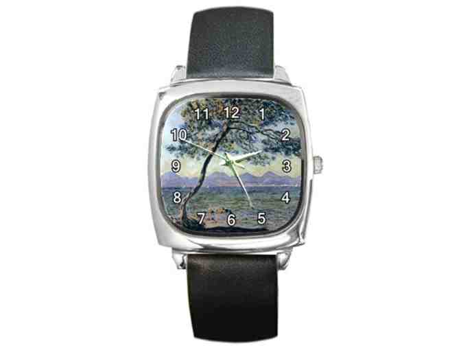 $0! FREE LEATHER WATCH W/ART BID:  'At Cap D'Antibes' by Claude MONET