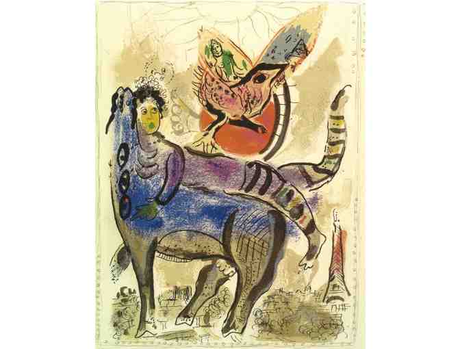 $0! FREE LEATHER WATCH W/ART BID: 'A Blue Cow' by Marc Chagall