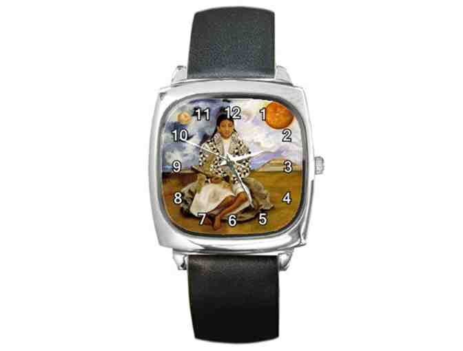 $0! FREE LEATHER WATCH W/ART BID: 'A Girl From Tehucan' by FRIDA KAHLO