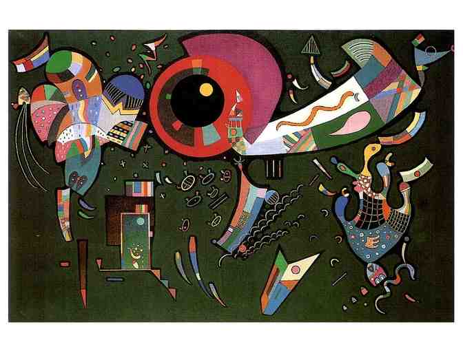 $0! FREE LEATHER WATCH W/ART BID: 'Around The Circle' by Kandinsky
