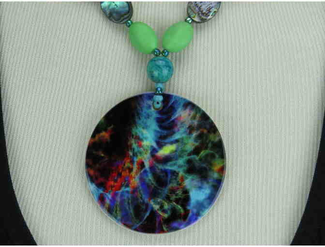 1/Kind AWESOME Necklace 'One Love Vibe' features Porcelain Art Pendant!  Bold & Beautiful!