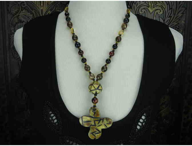 1/KIND Breathtaking Necklace Features Onyx, Citrine and Smokey Topaz!