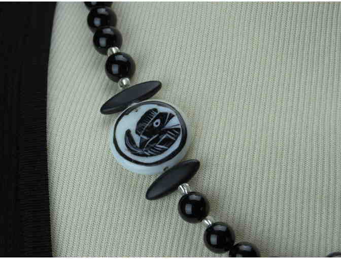 1/Kind Classic Necklace w/Black Onyx and Porcelain Focal Accents
