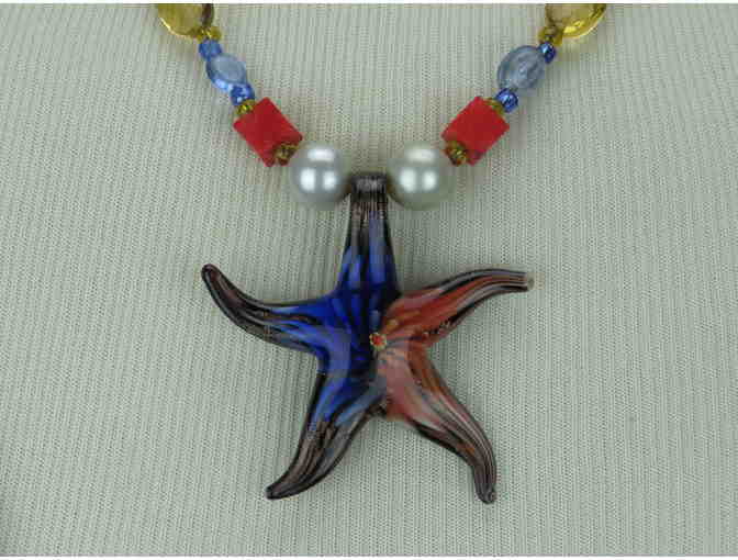 1/Kind Delicate and Lovely Necklace w/Coral, South Sea Shell Pearls, Citrine, Starfish!
