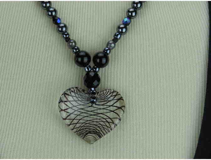 1/KIND Romantic and Unique Necklace features Genuine Onyx and Hematite!