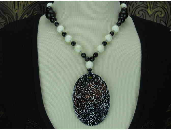 1/Kind Necklace features Genuine Black Onyx and Unique Art Pendant!