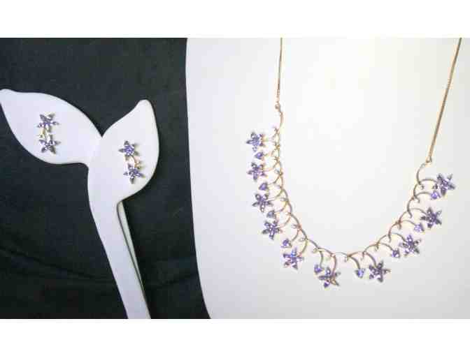 7 CARATS OF TANZANITE!  NECKLACE AND EARRING ENSEMBLE!