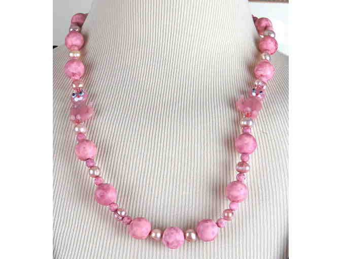 FAB FAUX NECKLACE #472 PINK KITTY CAT NECKLACE!