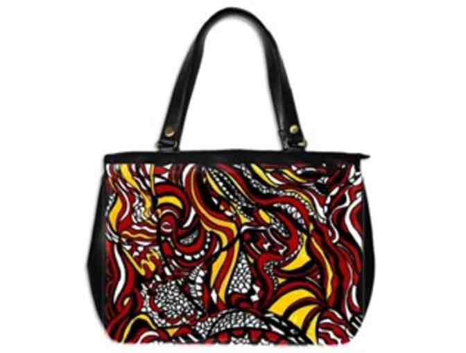 *  'JUMP INTO MY FIRE by WBK: CUSTOM MADE LEATHER TOTE BAG!