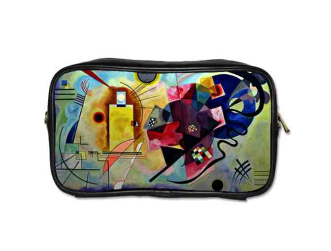 'LOVERS' BY KANDINSKY, UNISEX LEATHER ESSENTIALS BAG, ART INSET, DETACHABLE STRAP