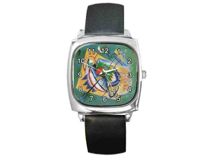 'Red Oval' by KANDINSKY: Leather Band ART WATCH !