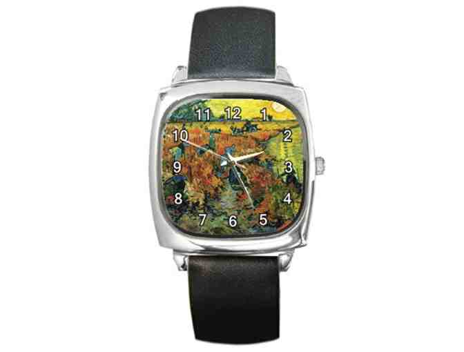 'Red Vineyards At Arles' by Vincent VAN GOGH:   Leather Band ART WATCH !