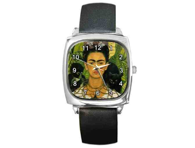 'Self Portrait With Necklace Of Thorns' by Frida KAHLO:   Leather ART WATCH !