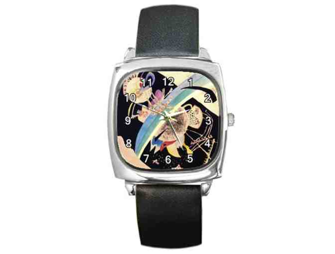 'Study For Circles On Black' by KANDINSKY:   Leather Band ART WATCH !