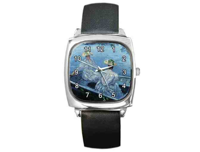 'The Blue Row Boat' by Claude MONET:  Leather Band ART WATCH !