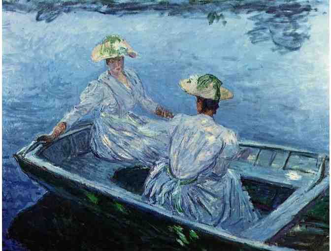 'The Blue Row Boat' by Claude MONET:  Leather Band ART WATCH !