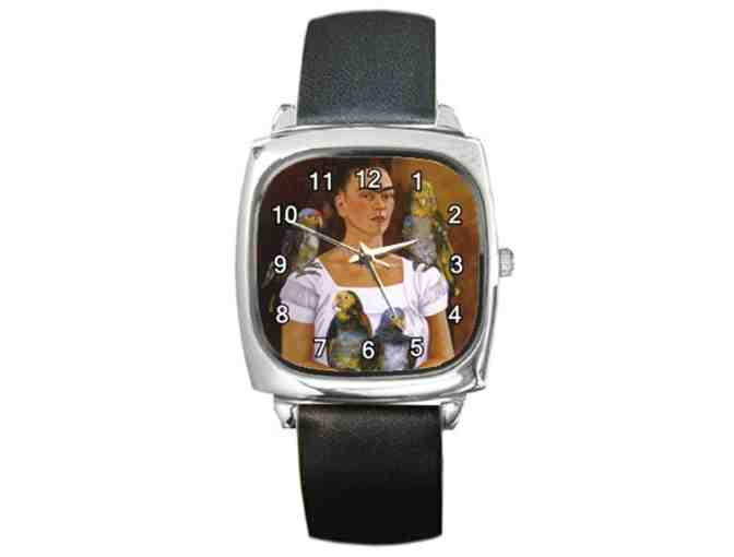 'Me and My Parrots' by Frida KAHLO:   Leather ART WATCH !