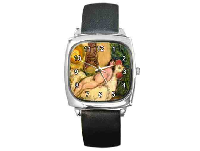 'Naked On A White Cock' by Marc CHAGALL: Leather ART WATCH !