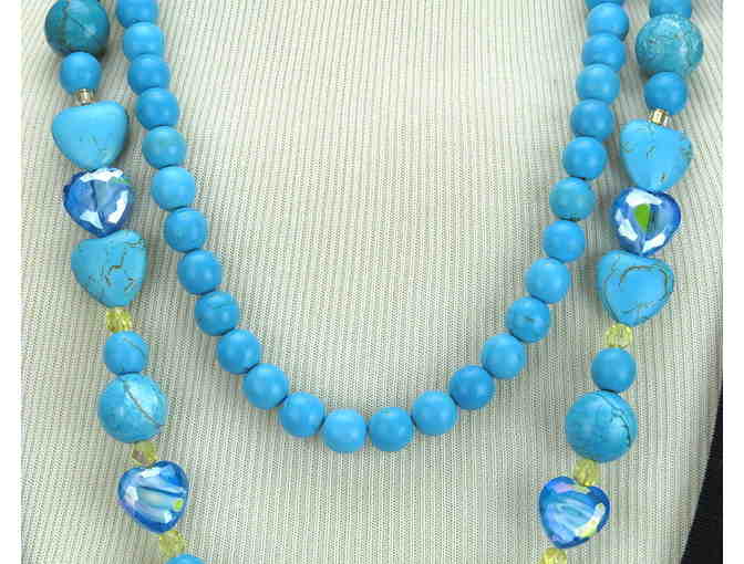Oodles of Turquoise and Magnesite are featured in this 1/KIND GEMSTONE NECKLACE #271