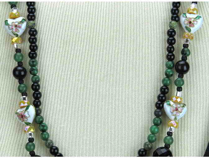 ! 1/KIND GEMSTONE NECKLACE #274 & 275 ENSEMBLE:  TWO NECKLACES=THREE LOOKS!