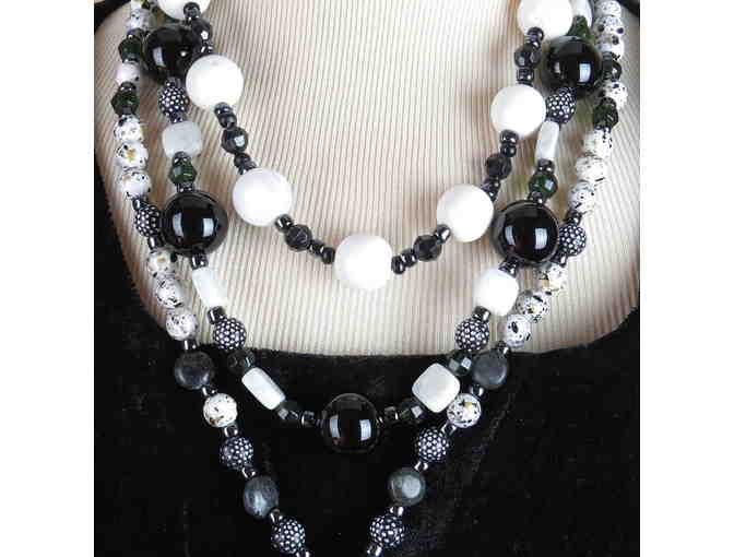 ! 1/KIND, Handcrafted GEMSTONE NECKLACE #346 & 347 ENSEMBLE: 2 NECKLACES=3 LOOKS!