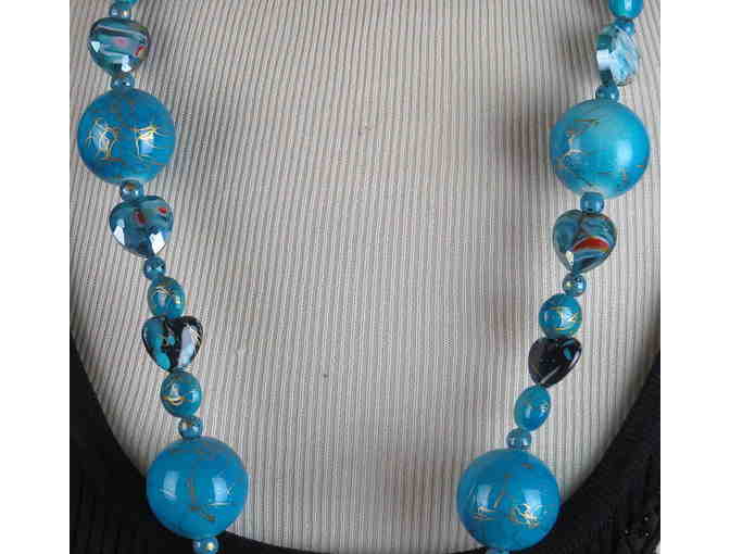 Azur Blues! Handcrafted FAB FAUX NECKLACE #520
