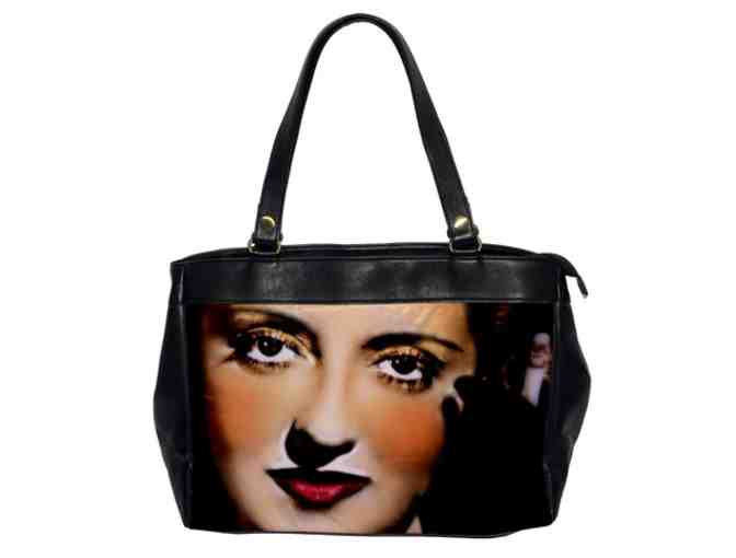 'Bette Davis Eyes': Custom Made LEATHER Multi-Purpose Office Tote Bag!