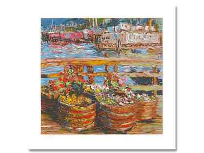 "HOUSEBOAT FLOWERS" BY MARCO SASSONE: Ltd Ed. Serigraph, Signed & Numbered by Artist