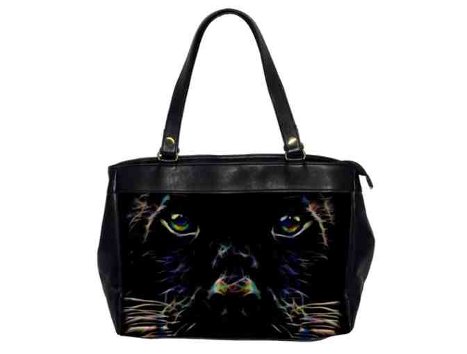 'Panther Eyes': Multi Purpose LEATHER/Art Tote Bag! Exclusive to ART4GOOD Auctions!