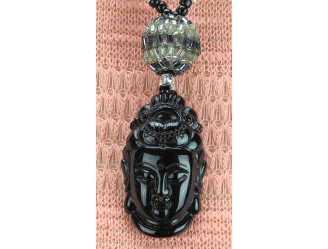 #784: 1/Kind Necklace with Gemstone Elements , Carved Onyx Buddha and MORE!
