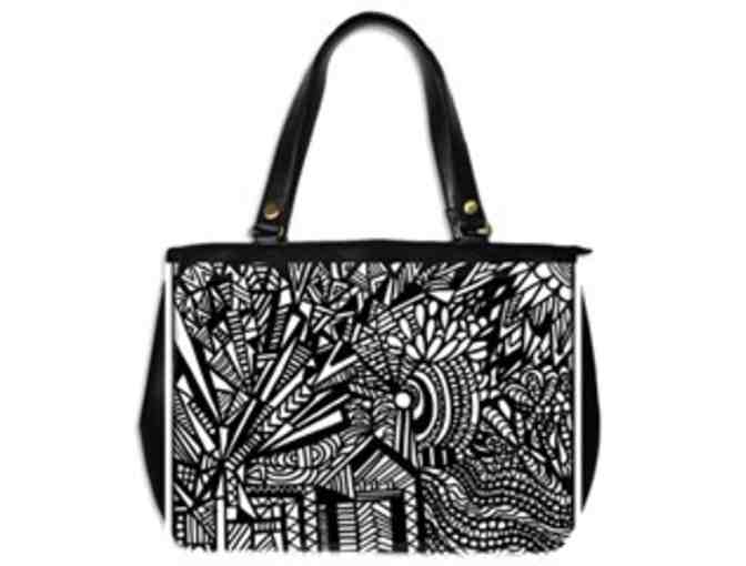 * 'TILTING AT WINDMILLS' BY WBK: CUSTOM MADE LEATHER TOTE BAG! GREAT FOR TRAVEL TOO!