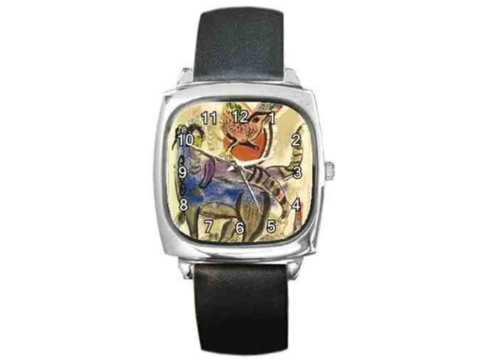 'A Blue Cow' by Marc Chagall: Leather Band ART Watch!