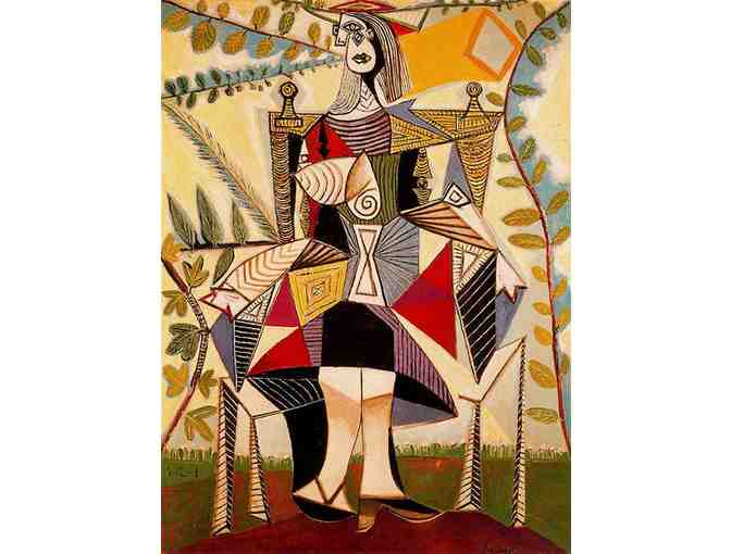 'SEATED WOMAN IN GARDEN' by PICASSO: Leather Band ART WATCH !
