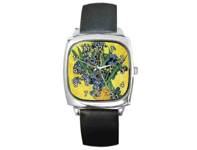 'Still Life With Irises' by Vincent VAN GOGH:   Leather Band ART WATCH !