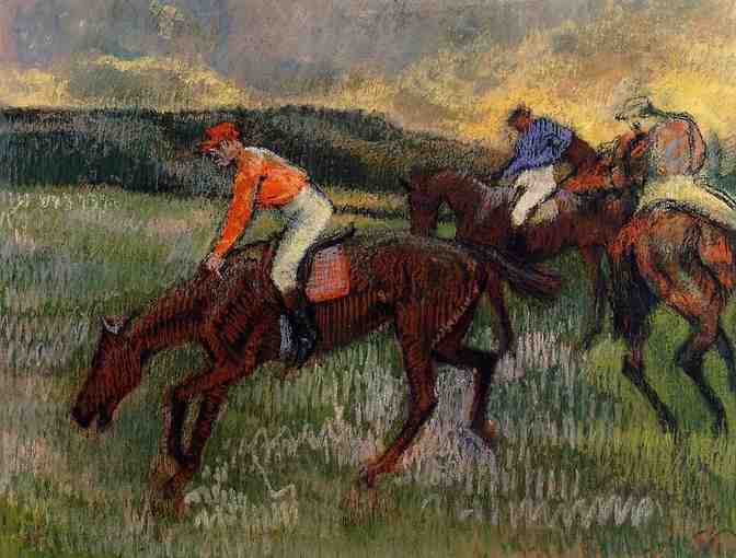 'Three Jockeys' by DEGAS:  Leather ART WATCH!