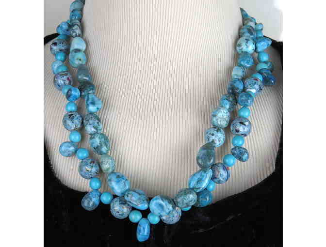 1/KIND GEMSTONE NECKLACE #354 & 355 ENSEMBLE