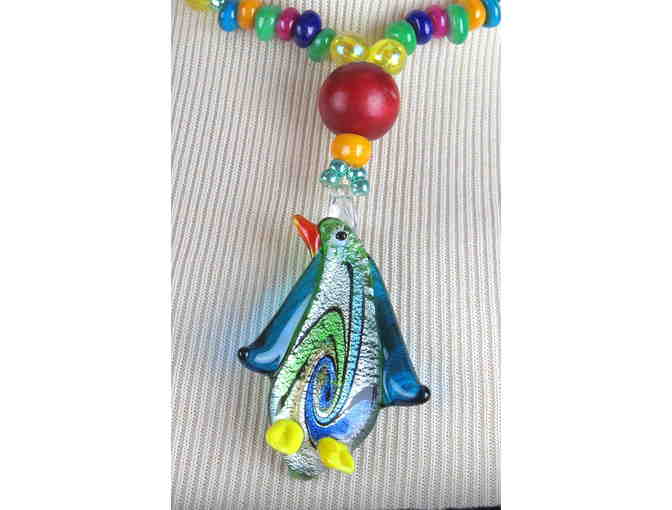 FAB FAUX NECKLACE with MOP pop color accents! #416