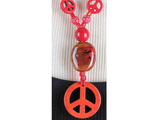 Get On Board the PEACE TRAIN!: 1/KIND NECKLACE #445 W/GENUINE HOWLITE PEACE SYMBOLS!
