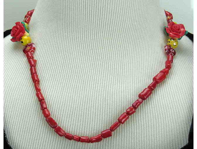 Tropical NECKLACE #331 & 332 ENSEMBLE:  2 NECKLACES/3 LOOKS W/CORAL AND BAMBOO!
