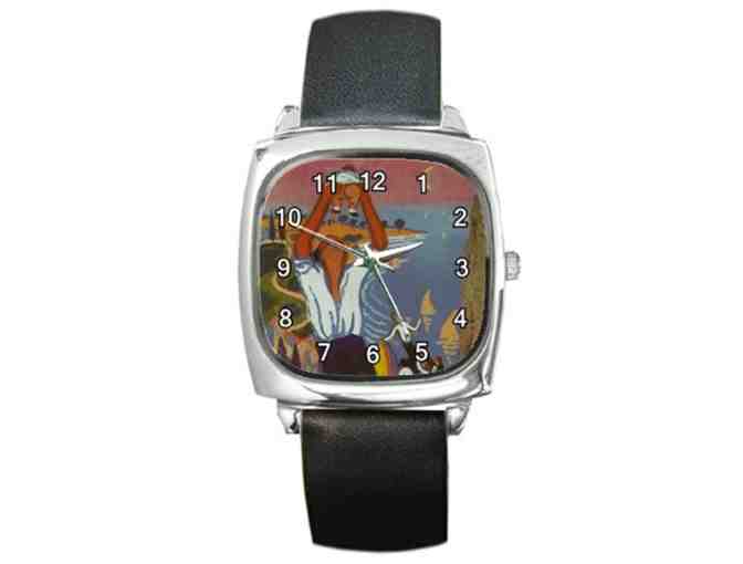 "Man Holding Up A Baby" by DALI:   Leather ART WATCH ! - Photo 1