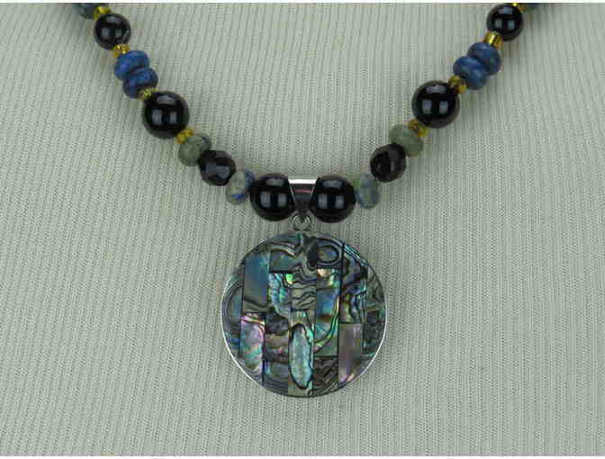 1/KIND Captivating Necklace w/Paua Shell, Onyx, Agate and Heshi Beads! - Photo 2