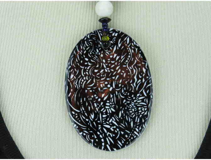1/Kind Necklace features Genuine Black Onyx and Unique Art Pendant! - Photo 2