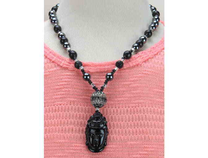 1/Kind Necklace with Gemstone Elements , Carved Onyx Buddha and MORE! #784 - Photo 1