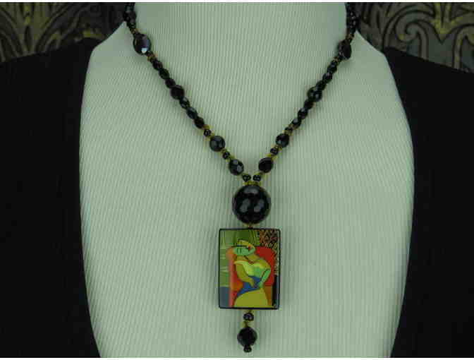1/Kind Phenomenal and Collectible Necklace features PICASSO Art Pendant, Genuine Onyx! - Photo 1